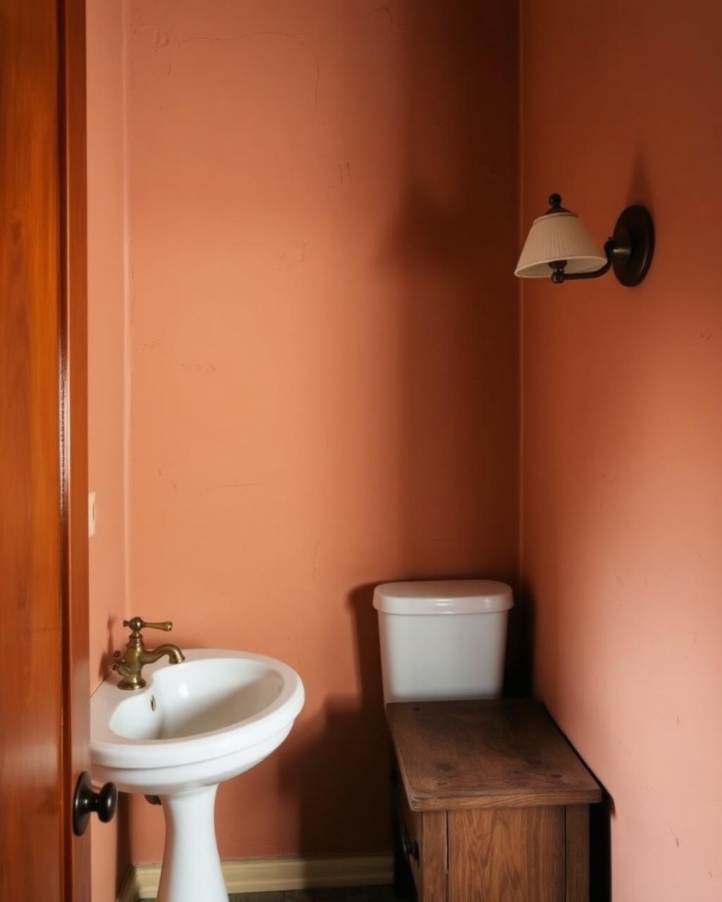 A soft, simple powder room